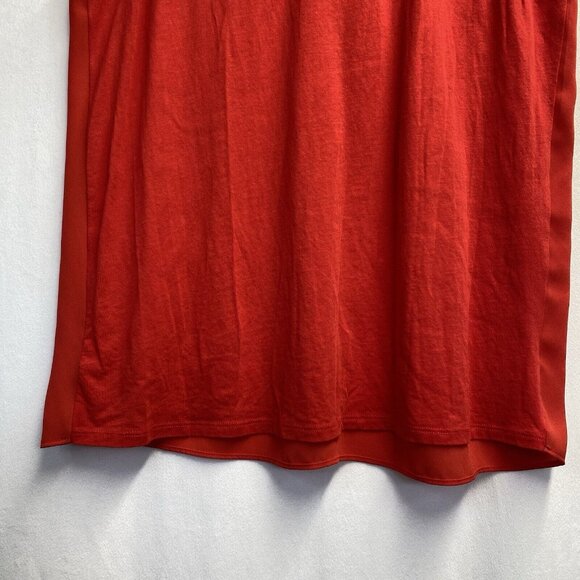 LOFT Sleeveless Round Neck Tank Top Women Medium Red Semi-Sheer Keyhole Back - Picture 11 of 11